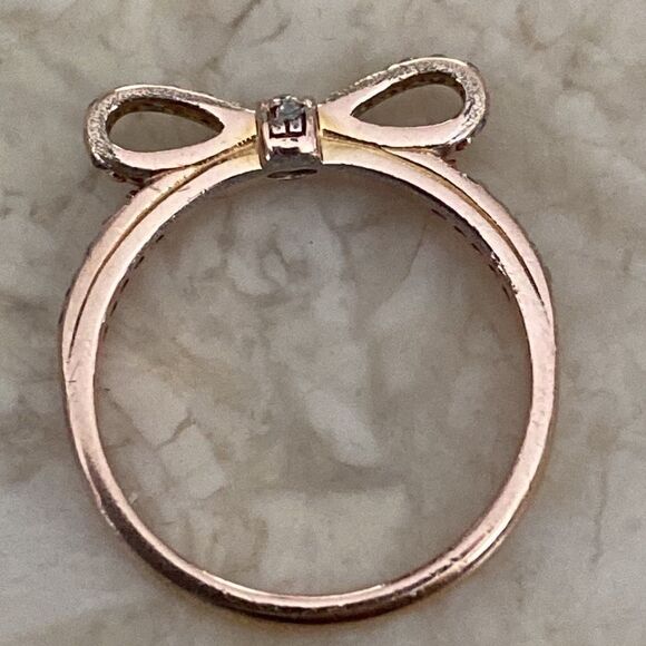 Pandora Sparkling Bow Rose Gold & Cubic Zirconia Ring - Picture 10 of 12